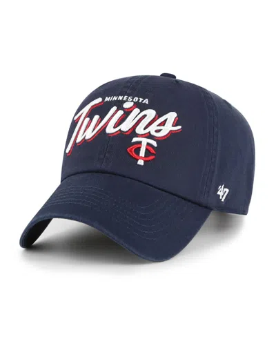 47 Brand Women's Navy Minnesota Twins Ariana Clean Up Adjustable Hat In Blue