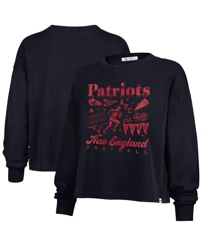 47 Brand '47 Navy New England Patriots Team Collage Sydney Long Sleeve T-shirt In Black