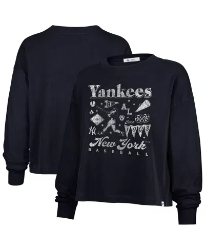 47 Brand Women's Navy New York Yankees Team Collage Sydney Long Sleeve T-shirt In Multi