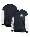 47 Brand Women's Navy Notre Dame Fighting Irish Double Header Rise Andie Pullover Sweatshirt In Navy