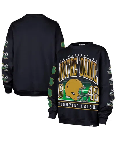 47 Brand Women's Navy Notre Dame Fighting Irish Go Big Oversized Pullover Sweatshirt In Blue