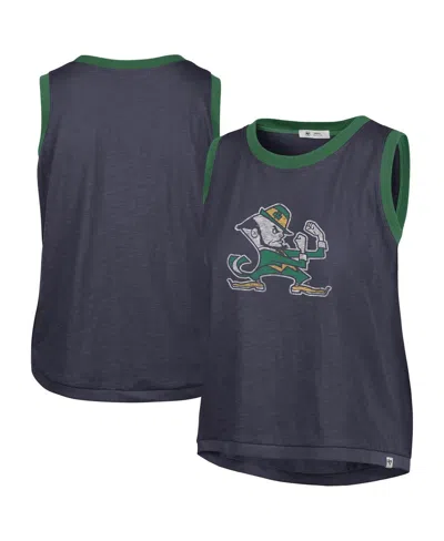 47 Brand Women's Navy Notre Dame Fighting Irish Premier Ringer Tank Top In Blue