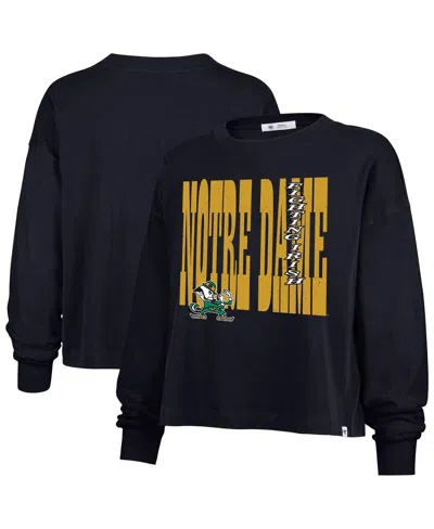 47 Brand Women's Navy Notre Dame Fighting Irish Stacked Sydney Long Sleeve T-shirt In Blue