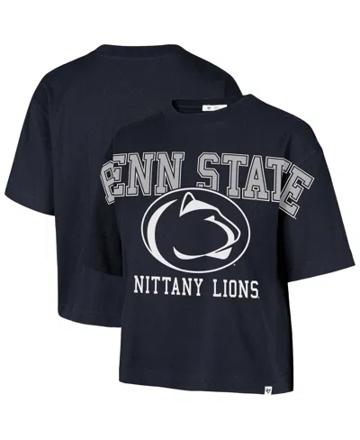 47 Brand Women's Navy Penn State Nittany Lions Outreach City Relaxed Cropped T-shirt In Blue