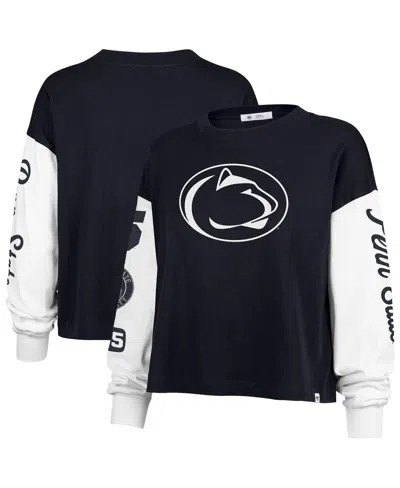 47 Brand Women's Navy Penn State Nittany Lions Sydney Long Sleeve T-shirt In Blue