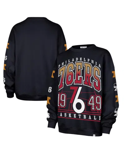 47 Brand Women's Navy Philadelphia 76ers 2025/26 City Edition Go Big Oversized Sweatshirt In Blue
