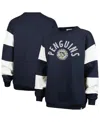 47 Brand Women's Navy Pittsburgh Penguins Eephus Barred Pullover Sweatshirt In Blue