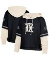 47 Brand Women's Navy Texas Rangers City Connect Shortstop Cropped Pullover Hoodie