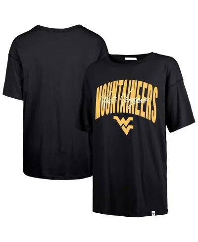 47 Brand Women's Navy West Virginia Mountaineers Muse Sadie T-shirt In Black