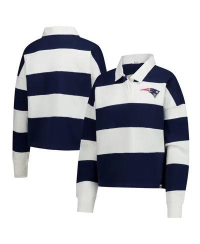 47 Brand Women's Navy/white New England Patriots Clubhouse Hall Raven Rugbylong Sleeves T-shirt In Navy,white