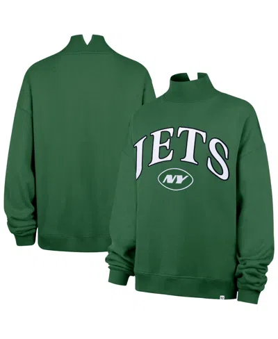 47 Brand Women's New York Jets Vantage Mock-neck Oversized Sweatshirt In Green
