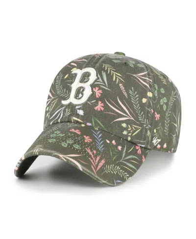 47 Brand Women's Olive Boston Red Sox Moss Verbena Clean Up Adjustable Hat In Green
