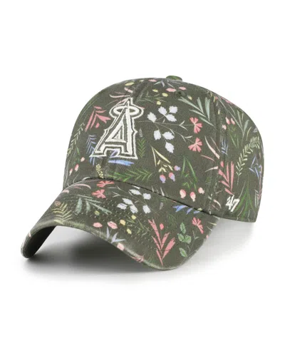 47 Brand Women's Olive Los Angeles Angels Moss Verbena Clean Up Adjustable Hat In Green