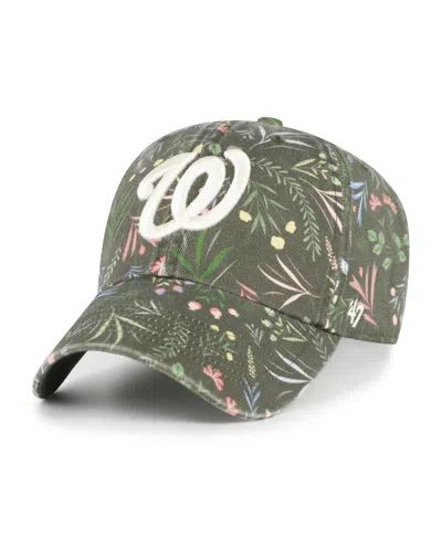 47 Brand Women's Olive Washington Nationals Moss Verbena Clean Up Adjustable Hat In Green