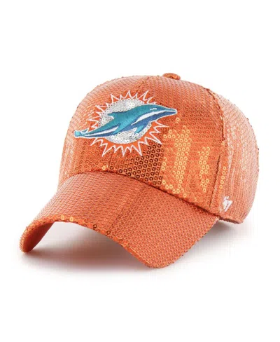 47 Brand Women's Orange Miami Dolphins Dazzle Clean Up Adjustable Hat In Brown