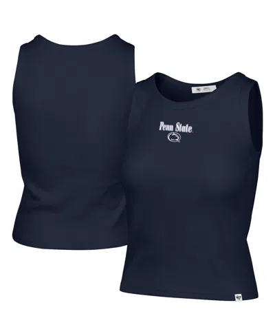 47 Brand Women's Penn State Nittany Lions Straight-cut Baby Rib Cropped Tank Top In Blue