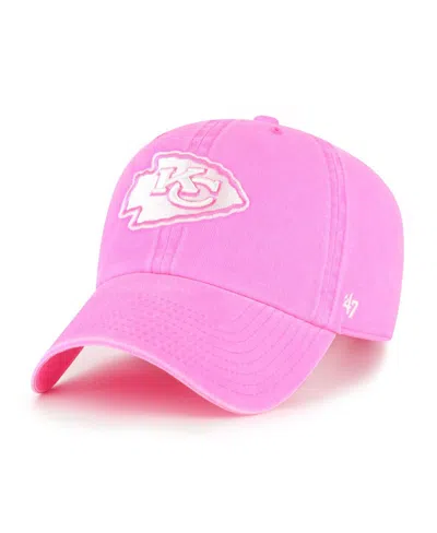 47 Brand Women's Pink Kansas City Chiefs Bright Side Clean Up Adjustable Hat