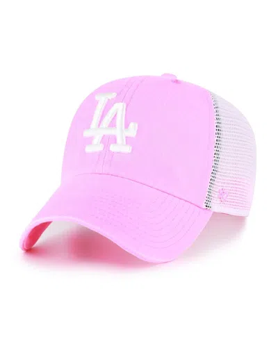 47 Brand Women's Pink Los Angeles Dodgers Summer Fun Trucker Clean Up Adjustable Hat
