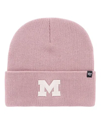 47 Brand Women's Pink Michigan Wolverines Haymaker Cuffed Knit Hat
