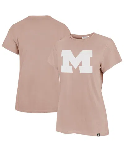 47 Brand Women's Pink Michigan Wolverines Premier Frankie T-shirt In Brown