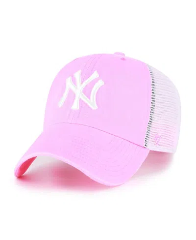 47 Brand Women's Pink New York Yankees Summer Fun Trucker Clean Up Adjustable Hat