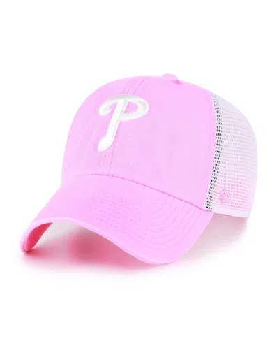 47 Brand Women's Pink Philadelphia Phillies Summer Fun Trucker Clean Up Adjustable Hat