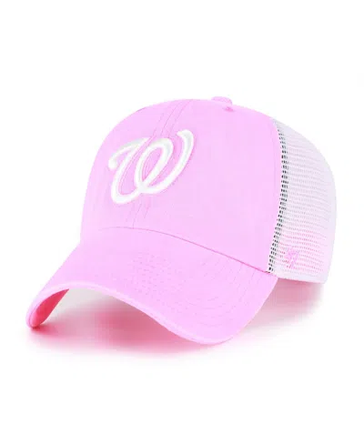 47 Brand Women's Pink Washington Nationals Summer Fun Trucker Clean Up Adjustable Hat