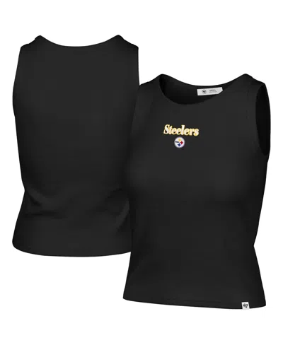 47 Brand Women's Pittsburgh Steelers Cropped Ribbed Tank Top In Blue