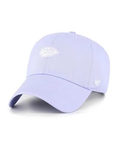 47 Brand Women's Purple Kansas City Chiefs Base Runner Ballpark Clean Up Adjustable Hat In Blue