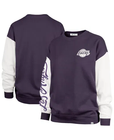 47 Brand Women's Purple Los Angeles Lakers Plus Size Oversized Rise Andie Pullover Sweatshirt