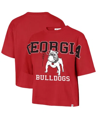 47 Brand Women's Red Georgia Bulldogs Outreach City Relaxed Cropped T-shirt