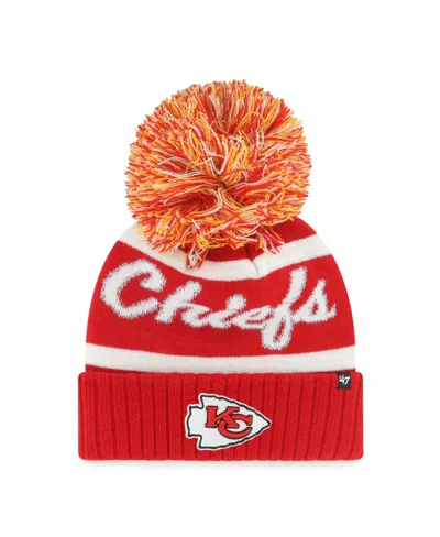 47 Brand Women's Red Kansas City Chiefs Spirited Cuffed Knit Hat With Pom