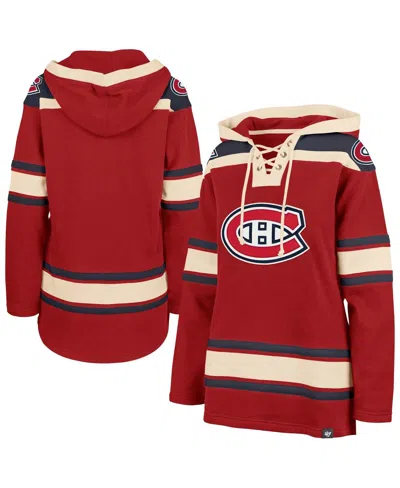 47 Brand Women's Red Montreal Canadiens Superior Lacer Pullover Hoodie