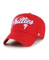 47 Brand Women's Red Philadelphia Phillies Ariana Clean Up Adjustable Hat In Red