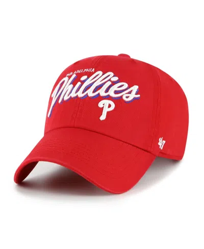 47 Brand Women's Red Philadelphia Phillies Ariana Clean Up Adjustable Hat