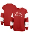 47 BRAND WOMEN'S RED WASHINGTON CAPITALS EEPHUS BARRED PULLOVER SWEATSHIRT