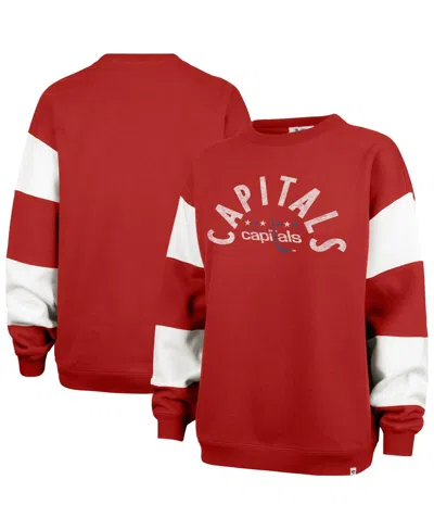 47 Brand Women's Red Washington Capitals Eephus Barred Pullover Sweatshirt