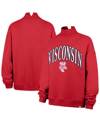 47 Brand Women's Red Wisconsin Badgers Mock Neck Sweatshirt