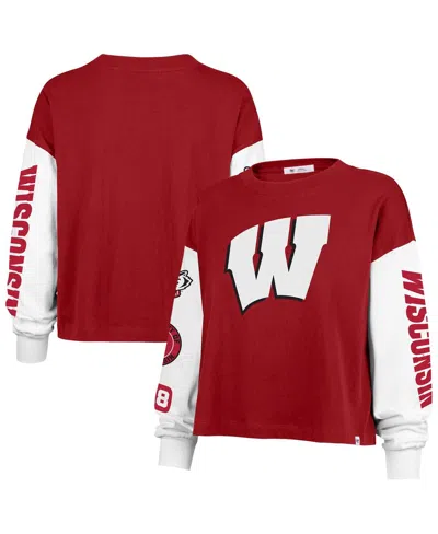 47 Brand Women's Red Wisconsin Badgers Sydney Long Sleeve T-shirt