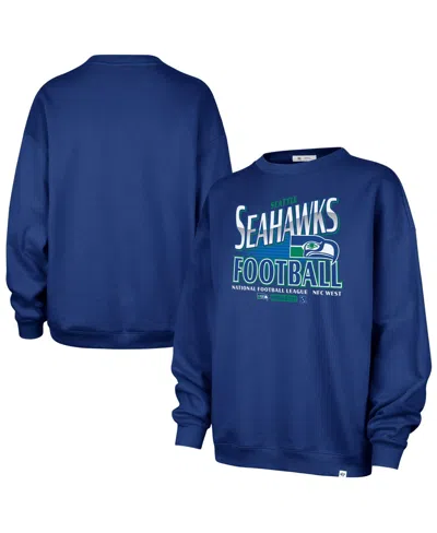 47 Brand Women's Regional Seattle Seahawks Oversized Crewneck Sweatshirt In Blue