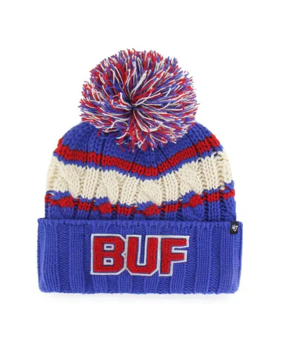 47 Brand Women's Royal Buffalo Bills Emma Cuffed Knit With Pom Hat In Blue