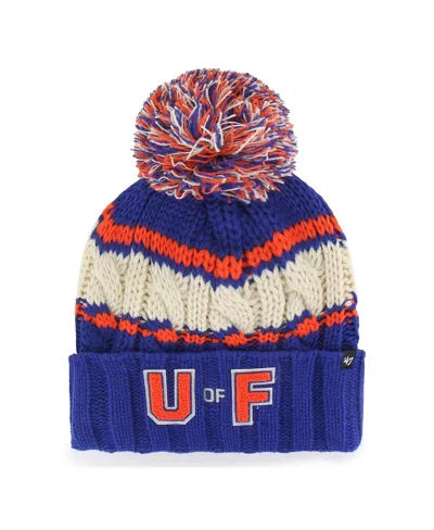 47 Brand Women's Royal Florida Gators Emma Cuffed Knit Hat With Pom In Blue