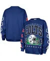 47 Brand Women's Royal Indianapolis Colts Go Big Oversized Pullover Sweatshirt In Blue