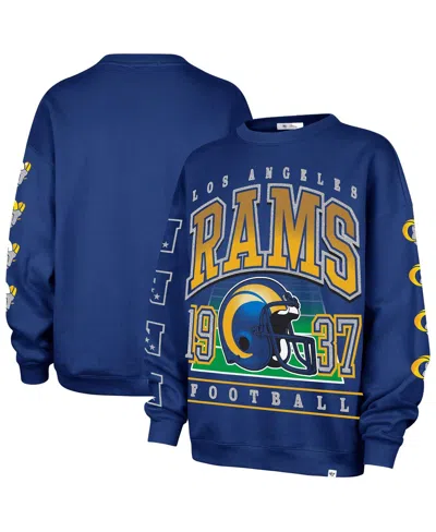 47 Brand Women's Royal Los Angeles Rams Go Big Oversized Pullover Sweatshirt In Blue