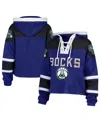 47 Brand Women's Royal Milwaukee Bucks 2024/25 City Edition Superior Cropped Lace-up Pullover Hoodie In Royal