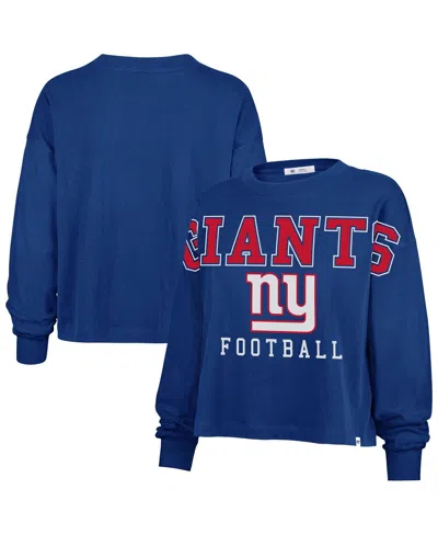 47 BRAND WOMEN'S ROYAL NEW YORK GIANTS OUTREACH CITY OVERSIZED LONG SLEEVE T-SHIRT