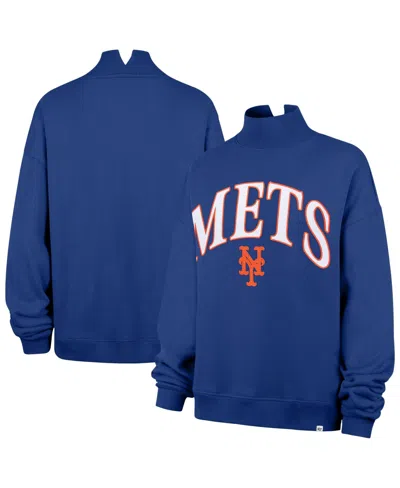 47 Brand Women's Royal New York Mets Oversized Vantage Mock Neck Sweatshirt