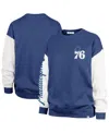 47 Brand Women's Royal Philadelphia 76ers Plus Size Oversized Rise Andie Pullover Sweatshirt In Royal