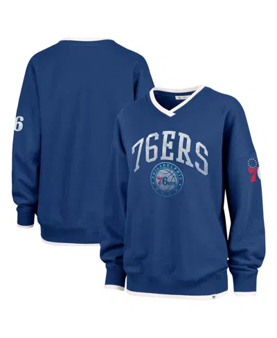 47 Brand Women's Royal Philadelphia 76ers Rise Wax Pack Daze '80s Oversize Pullover Sweatshirt