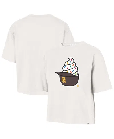 47 Brand Women's San Diego Padres Ice Cream Helmet Short-sleeve Screen-print Graphic T-shirt In Gray